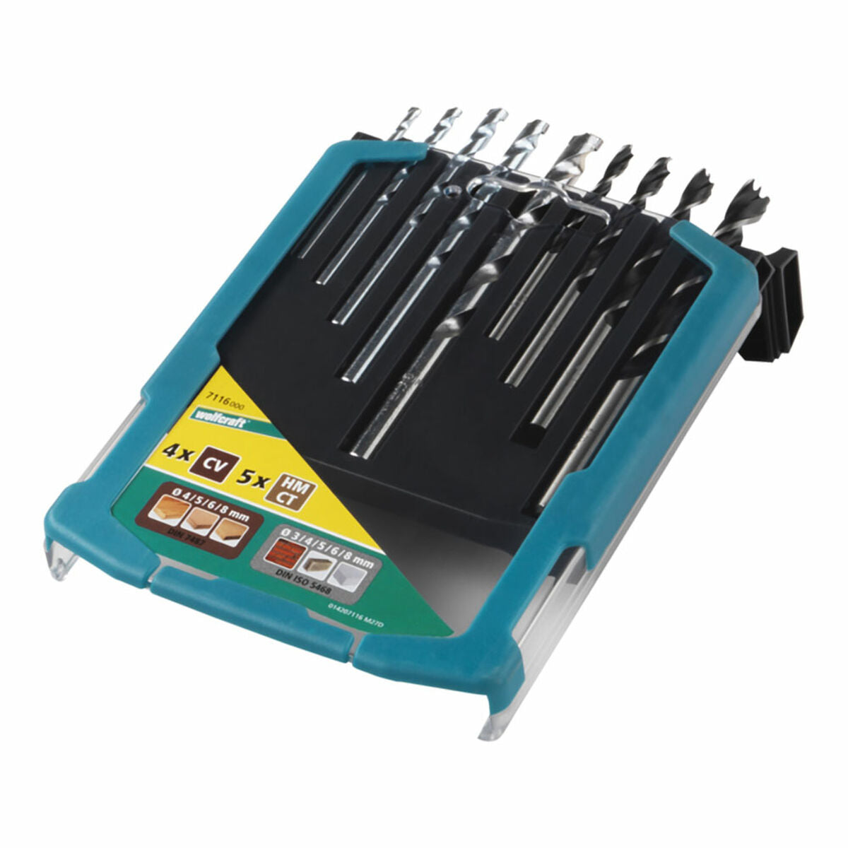 Ensemble de forets Wolfcraft Acier 9 Pièces 91 Pièces