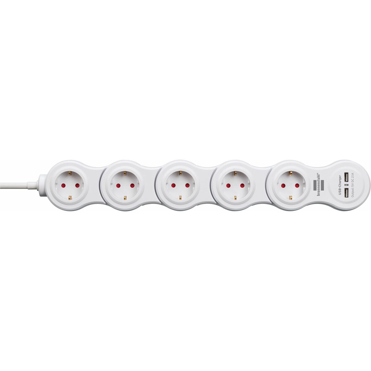 Multiprise 5 Prises avec Interrupteur Brennenstuhl Vario-Power Blanc 3600 W USB x 2 (1,4 m)