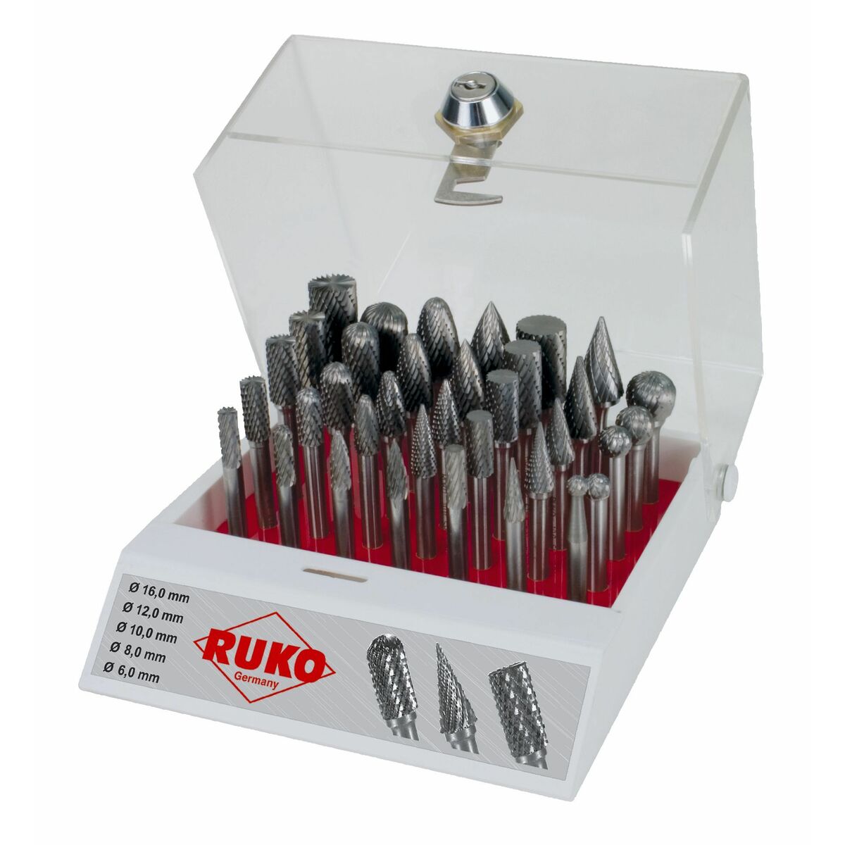 Kit de Perceuses de Fraisage pour le Forage RUKO Métal dur (HM) 35 Pièces