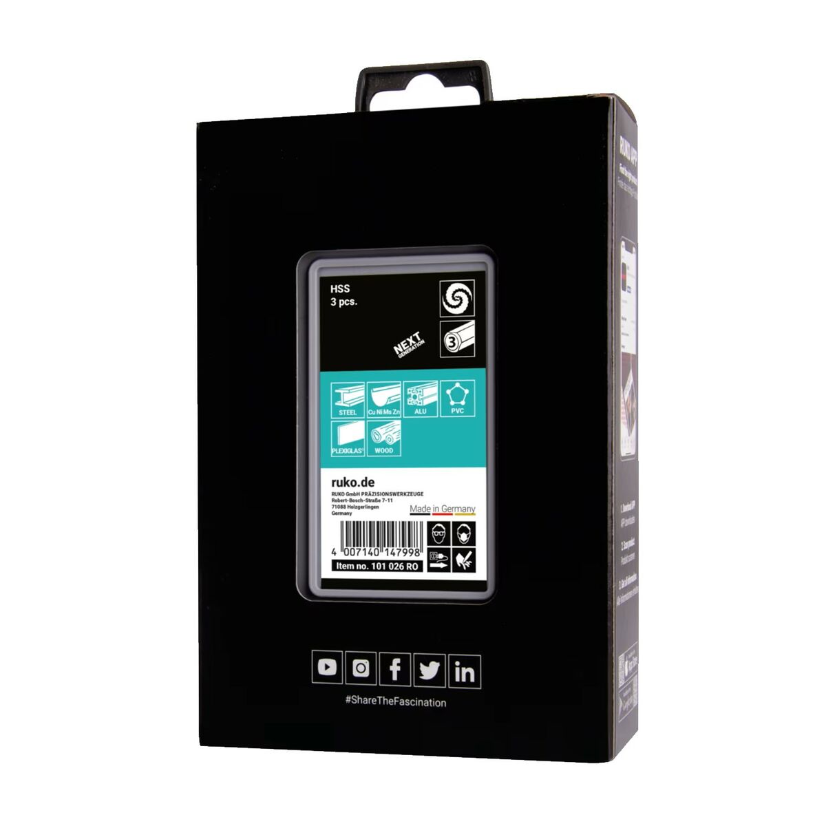 Ensemble de forets RUKO 101026RO Acier rapide (AR) Coffret 3 Pièces