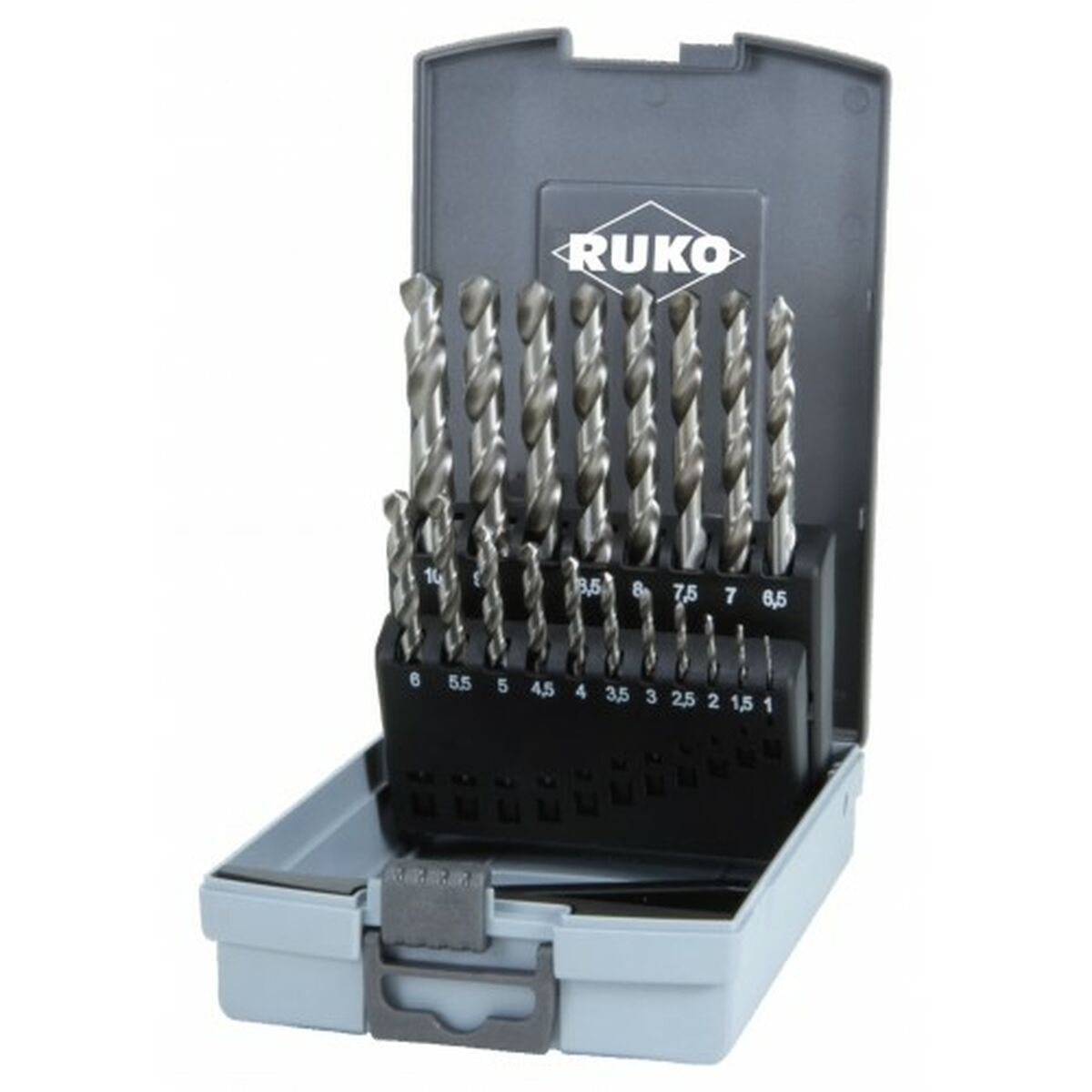 Ensemble de forets RUKO 9 mm 10 mm 6 mm 3 mm 7 mm 5 mm 4 mm 2 mm 8 mm 1,5 mm 2,5 mm 3,5 mm 4,5 mm 5,5 mm 1 mm 8,5 mm 4,25 mm 6,5