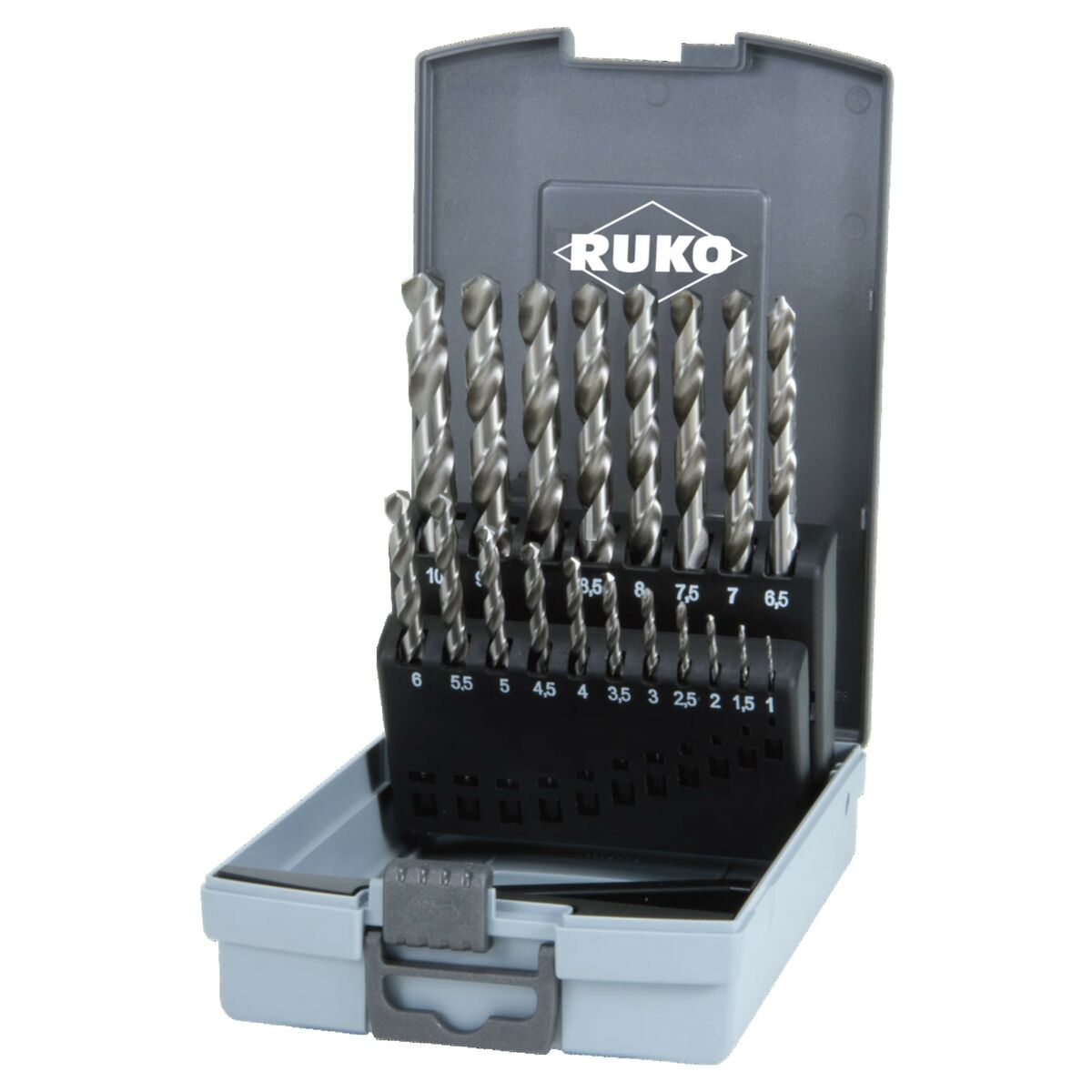 Ensemble de forets RUKO 9 mm 10 mm 6 mm 3 mm 7 mm 5 mm 4 mm 2 mm 8 mm 1,5 mm 2,5 mm 3,5 mm 4,5 mm 5,5 mm 1 mm 8,5 mm 4,25 mm 6,5
