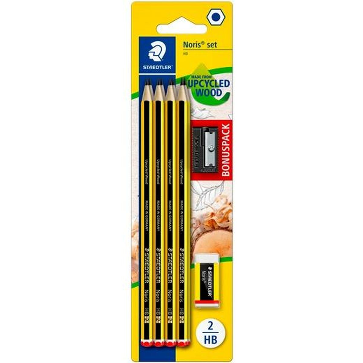 Ensemble de Crayons Staedtler Hexagonal HB Taille-crayon Gomme (10 Unités)