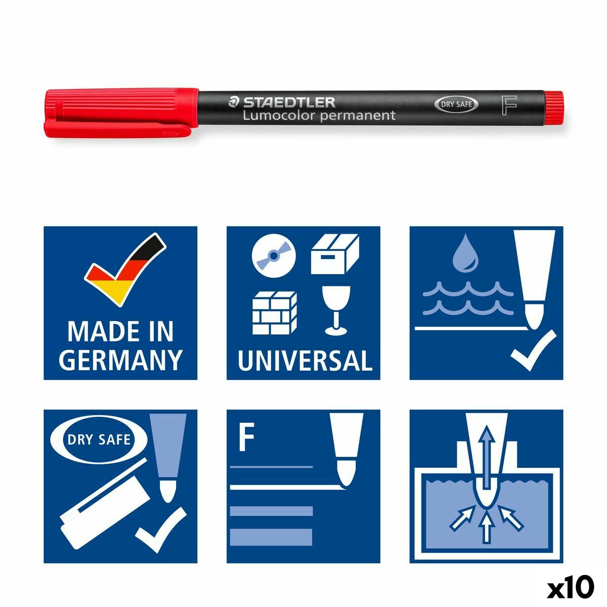 Marqueur permanent Staedtler 318-4 Orange 0,6 mm 10 Pièces (10 Unités)