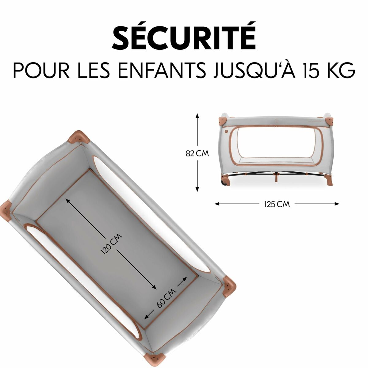 Lit de bébé Hauck Marron