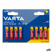 Batteries Varta longlife max power aaa - lr03 1,5 V AAA (8 Pièces) (10 Unités)