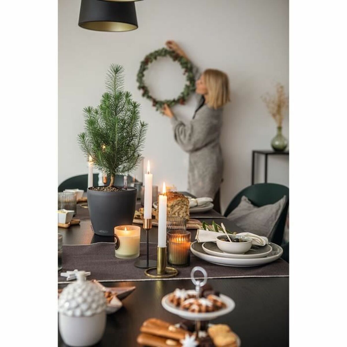 Pot Lechuza Gris polypropylène Rond