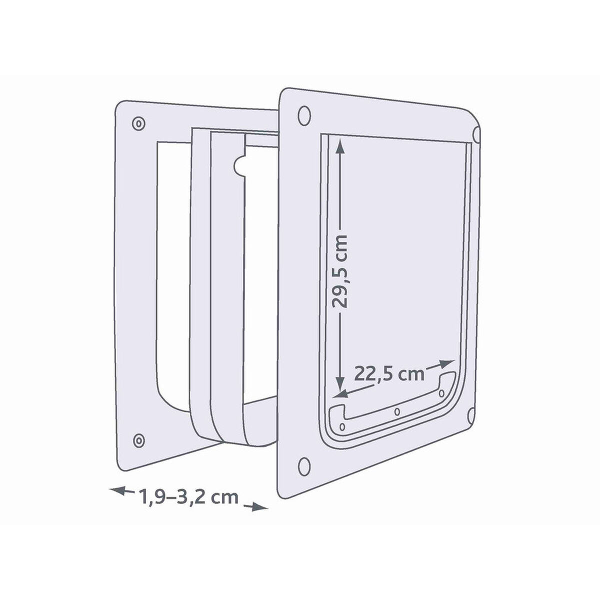 Chatière Trixie Blanc Plastique 30 × 36 CM