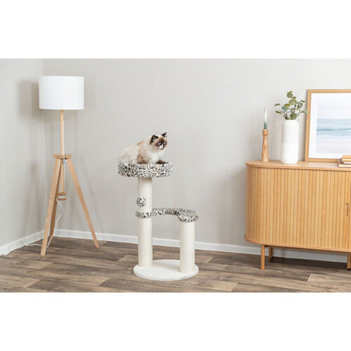 Grattoir pour Chats Trixie Leo Crème Ø 48 cm 82 cm