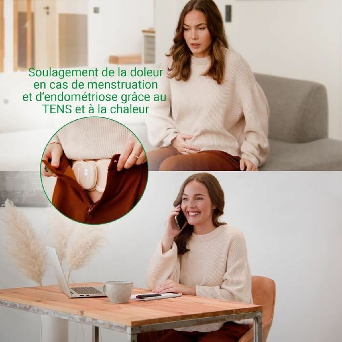 Masseur pour Soulagement de Douleurs Menstruelles Rechargeable Medisana TT 250 Beige