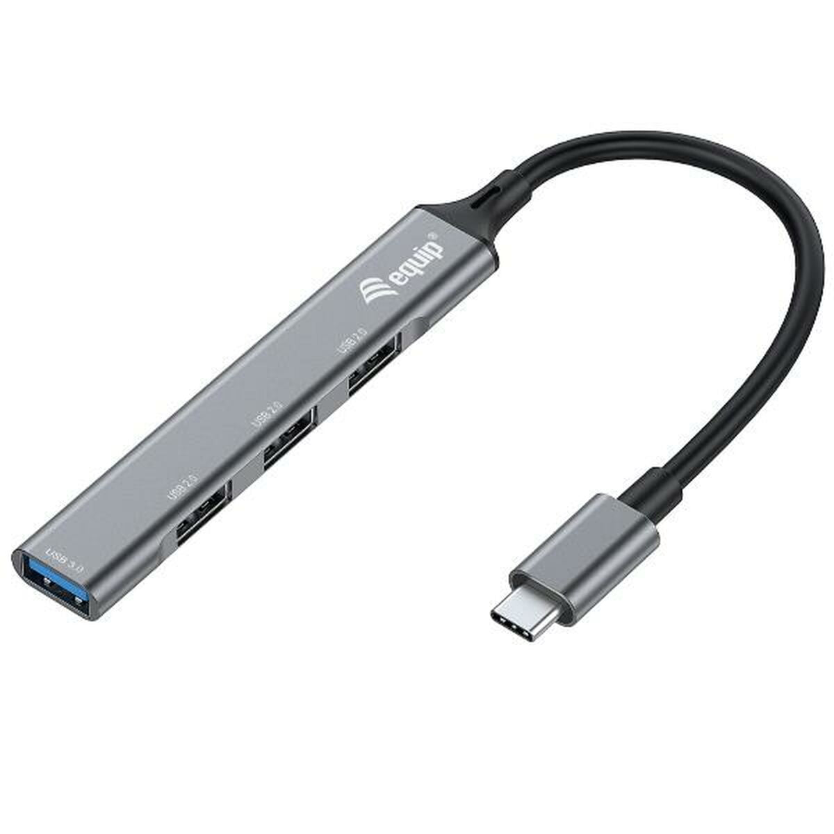 Hub USB-C 4 Ports Equip 12896107101 Aluminium