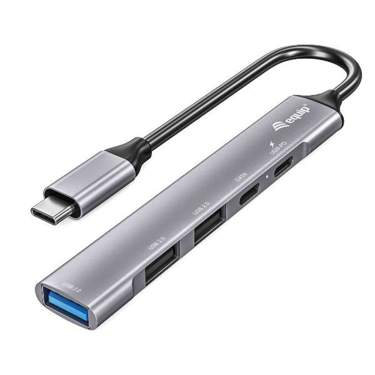 Hub USB-C 7 Ports Equip 12896207101 Aluminium