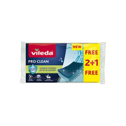 Tampon à récurer Vileda fce pro clean 2+1 Bleu Mousse (3 Pièces)