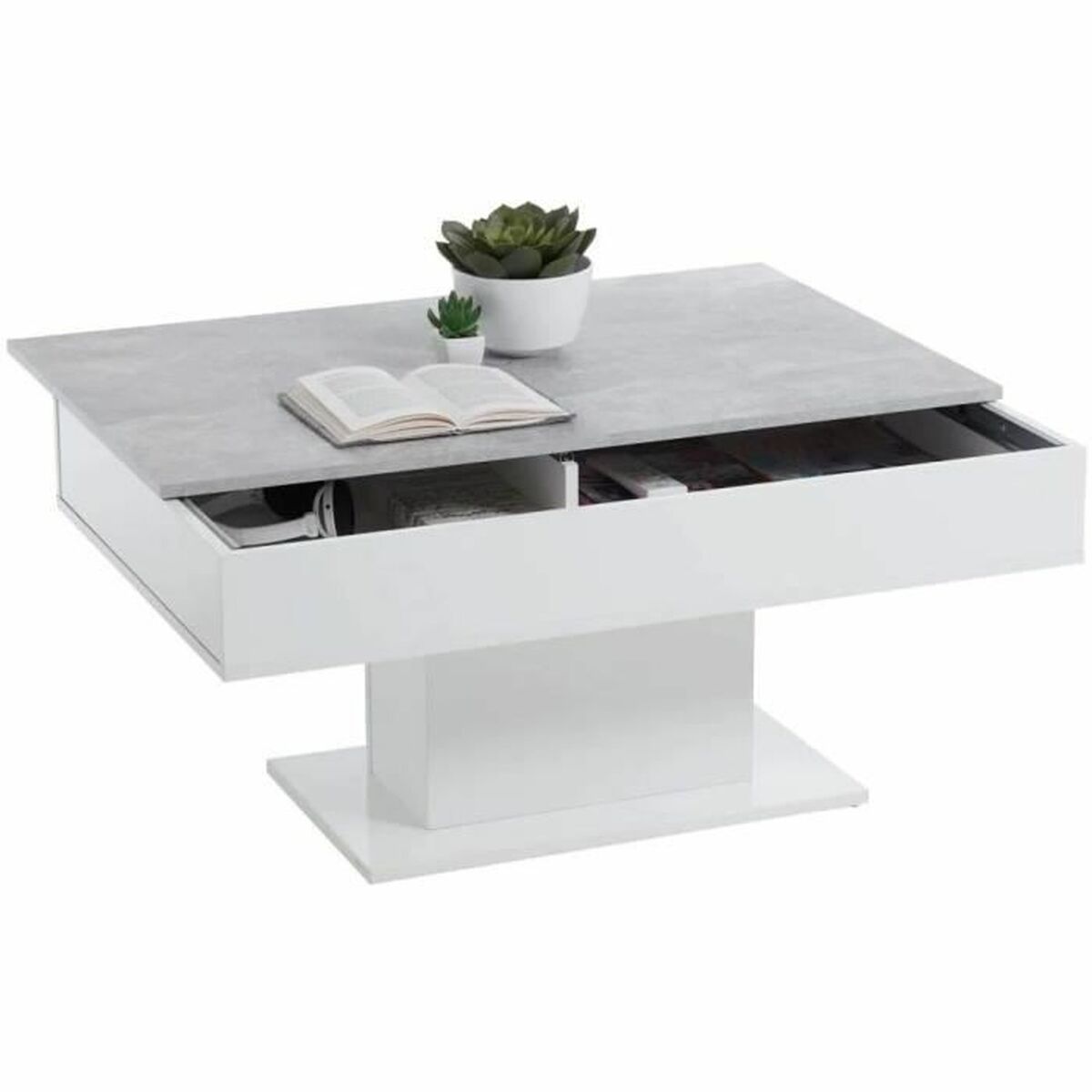 Table Basse FMD Blanc Gris