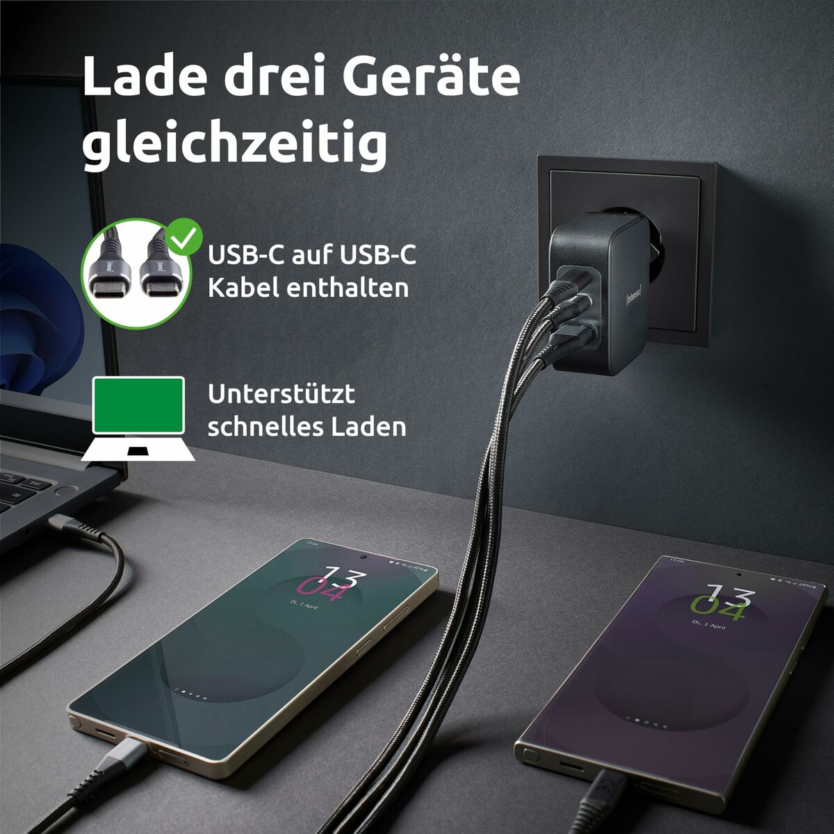 Chargeur mural INTENSO GaN W100ACC Noir 100 W