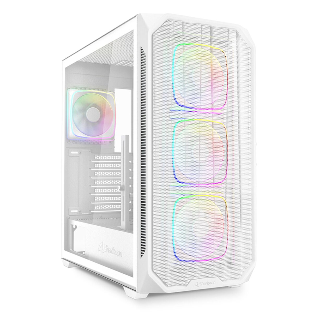 Boîtier ATX semi-tour Sharkoon AK5M RGB Blanc