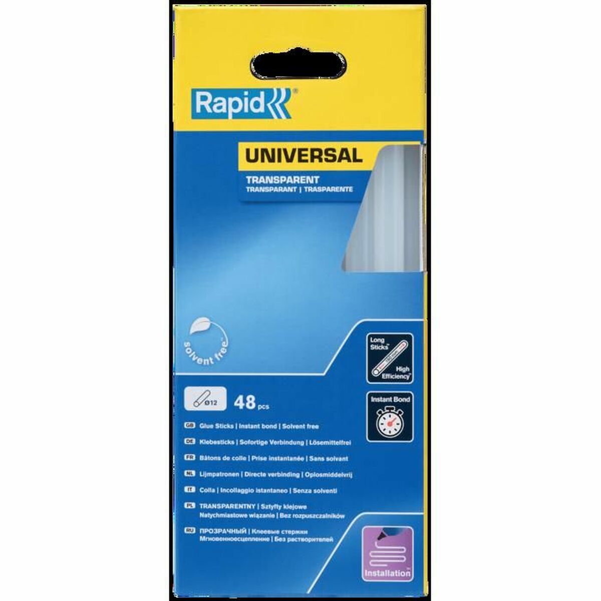 Bâtons de colle thermofusible Rapid Rapid Ø 12 mm 48 Pièces