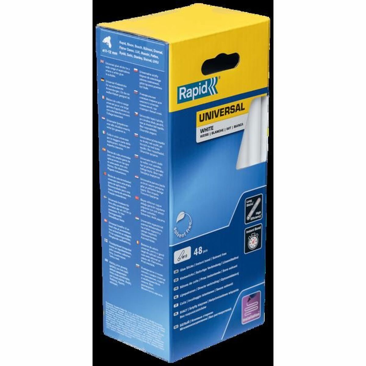 Bâtons de colle thermofusible Rapid Rapid Blanc Ø 12 mm 48 Pièces