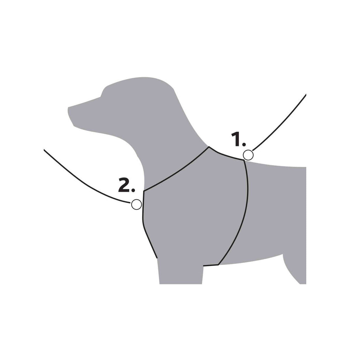 Harnais pour Chien Trixie Premium Trekking Graphite Bleu clair XL