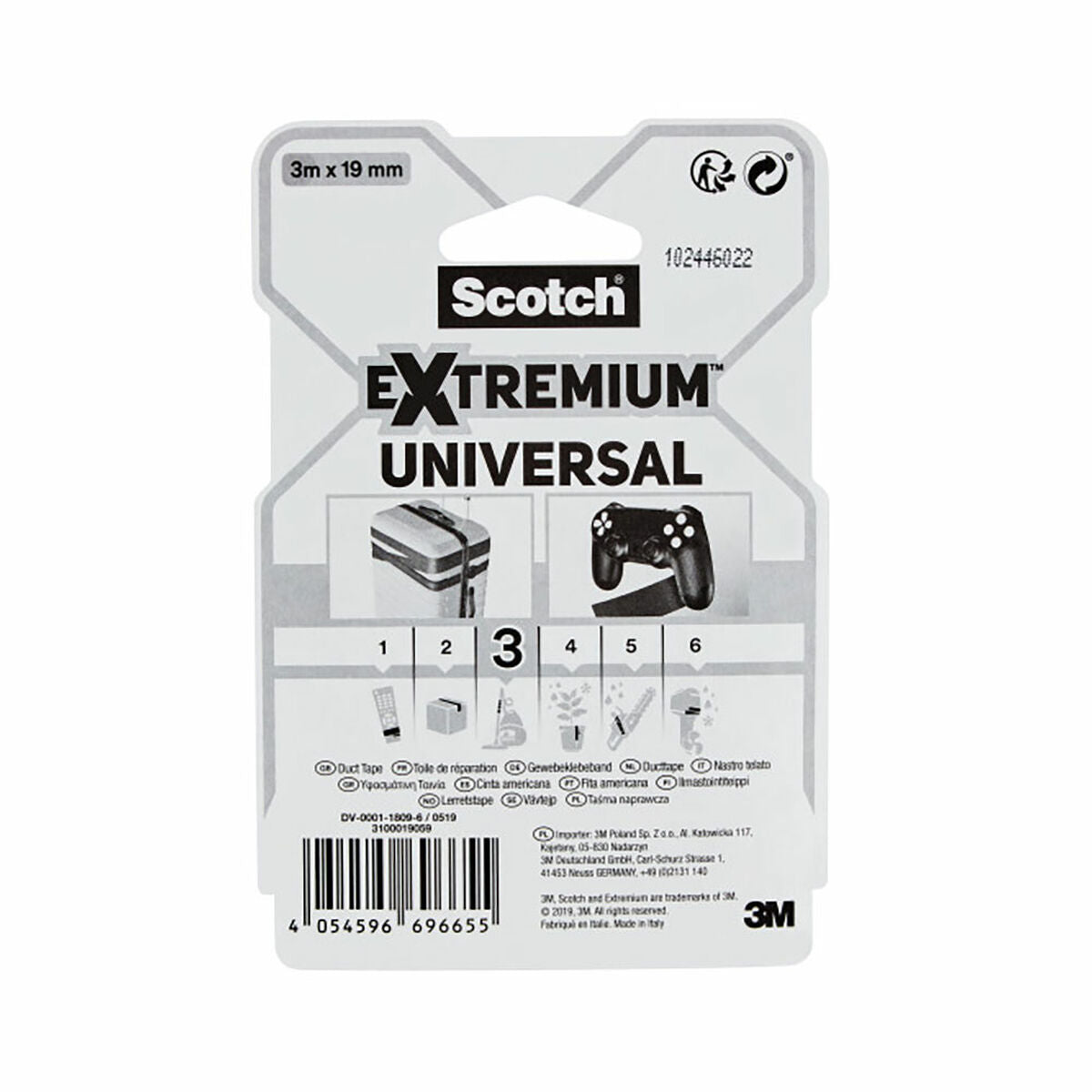 Ruban adhésif Scotch extremium 3 universal Noir 3 m x 19 mm