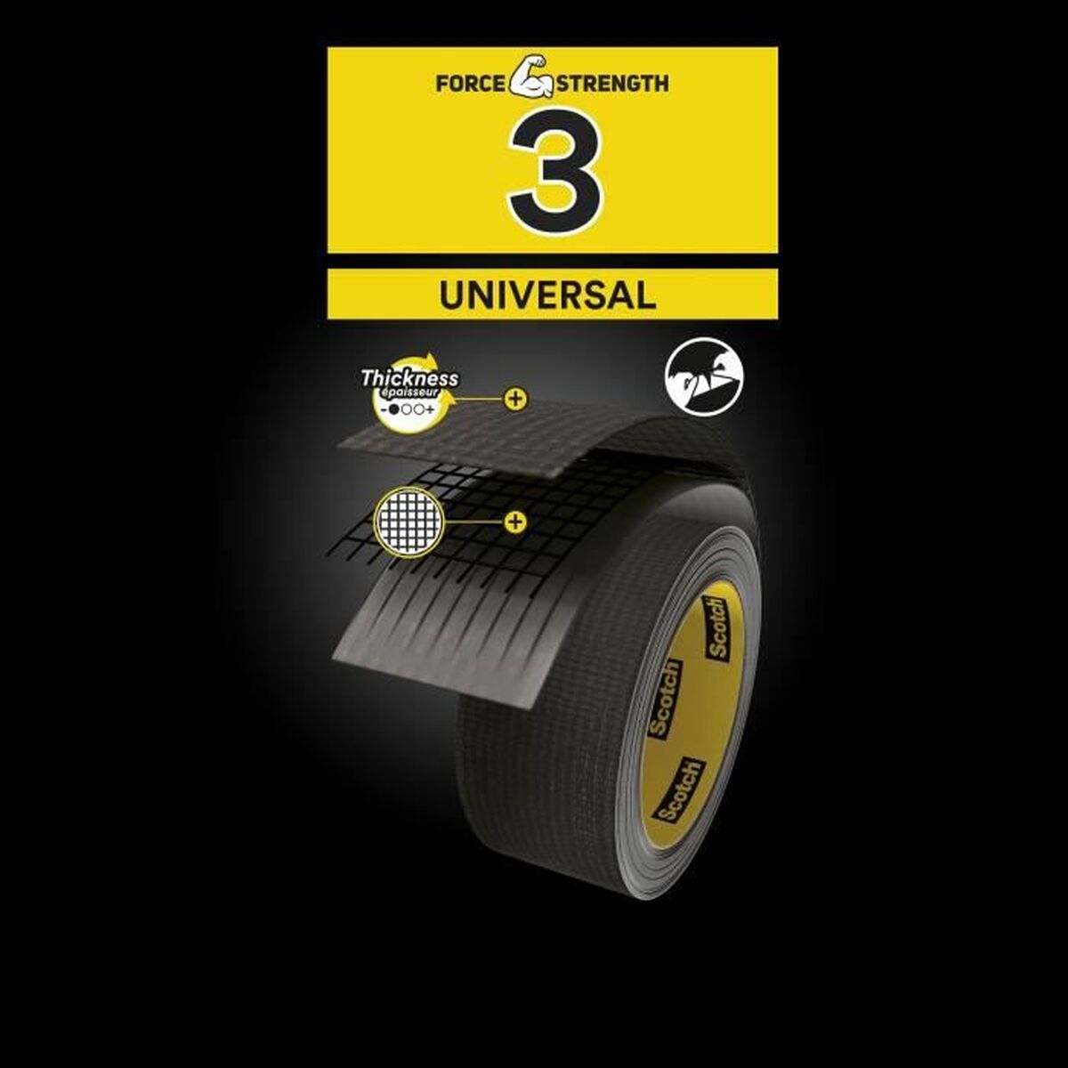 Ruban adhésif Scotch Noir 50 m x 48 mm (6 Unités)