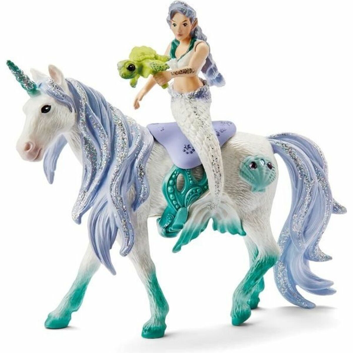 Figurine Schleich 42509 Mermaid on sea unicorn Licorne 4 Pièces