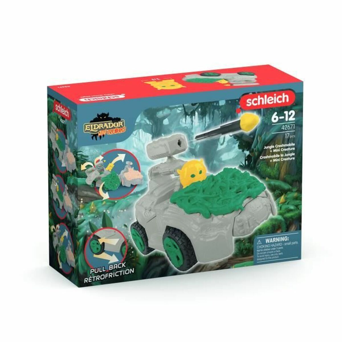 Playset Schleich Jungle Crashmobile with Mini Creature 17 Pièces