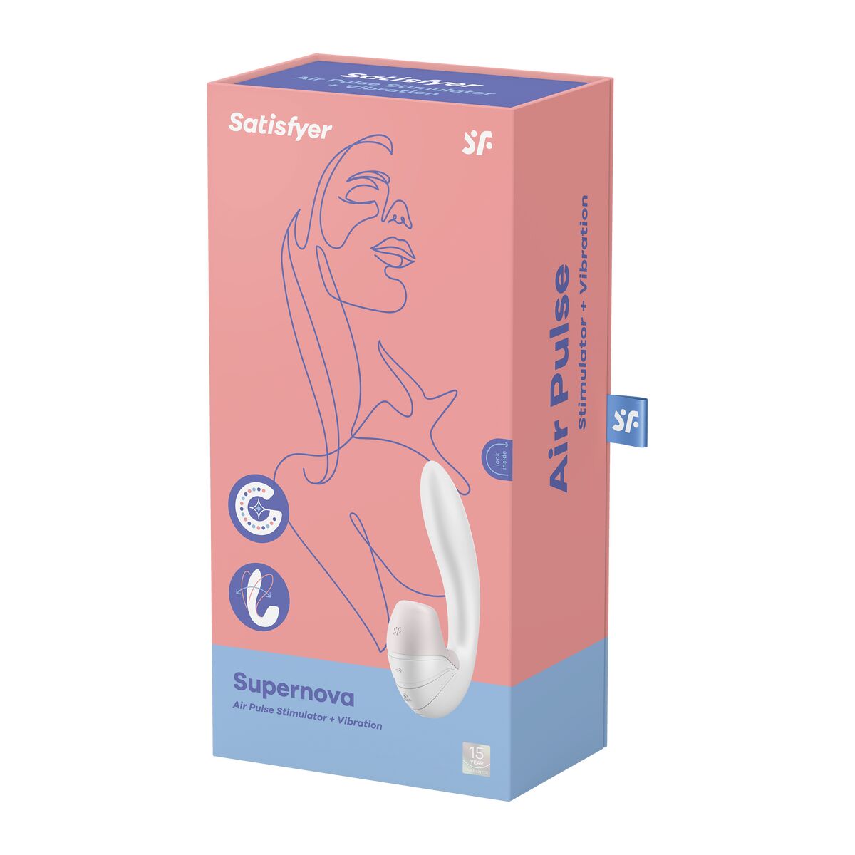 Vibration de Stimulation Double Satisfyer Supernova Blanc