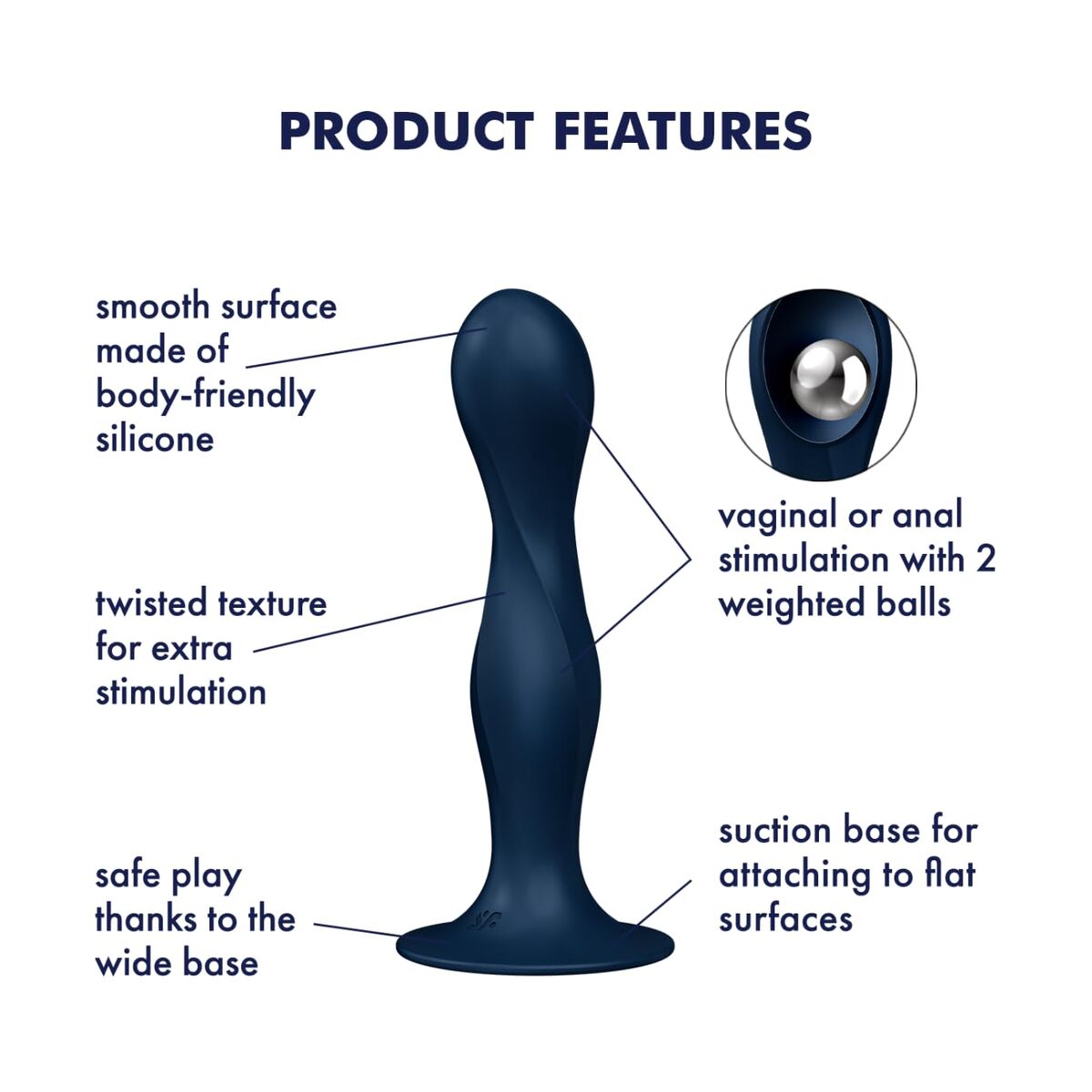 Gode Satisfyer Bleu foncé