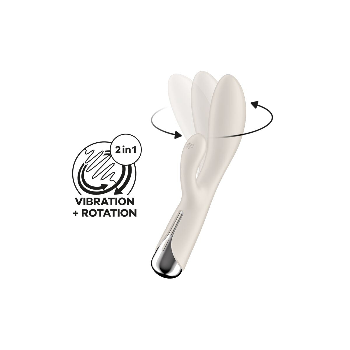 Vibration de Stimulation Double Satisfyer Spinning Rabbit 1 Blanc