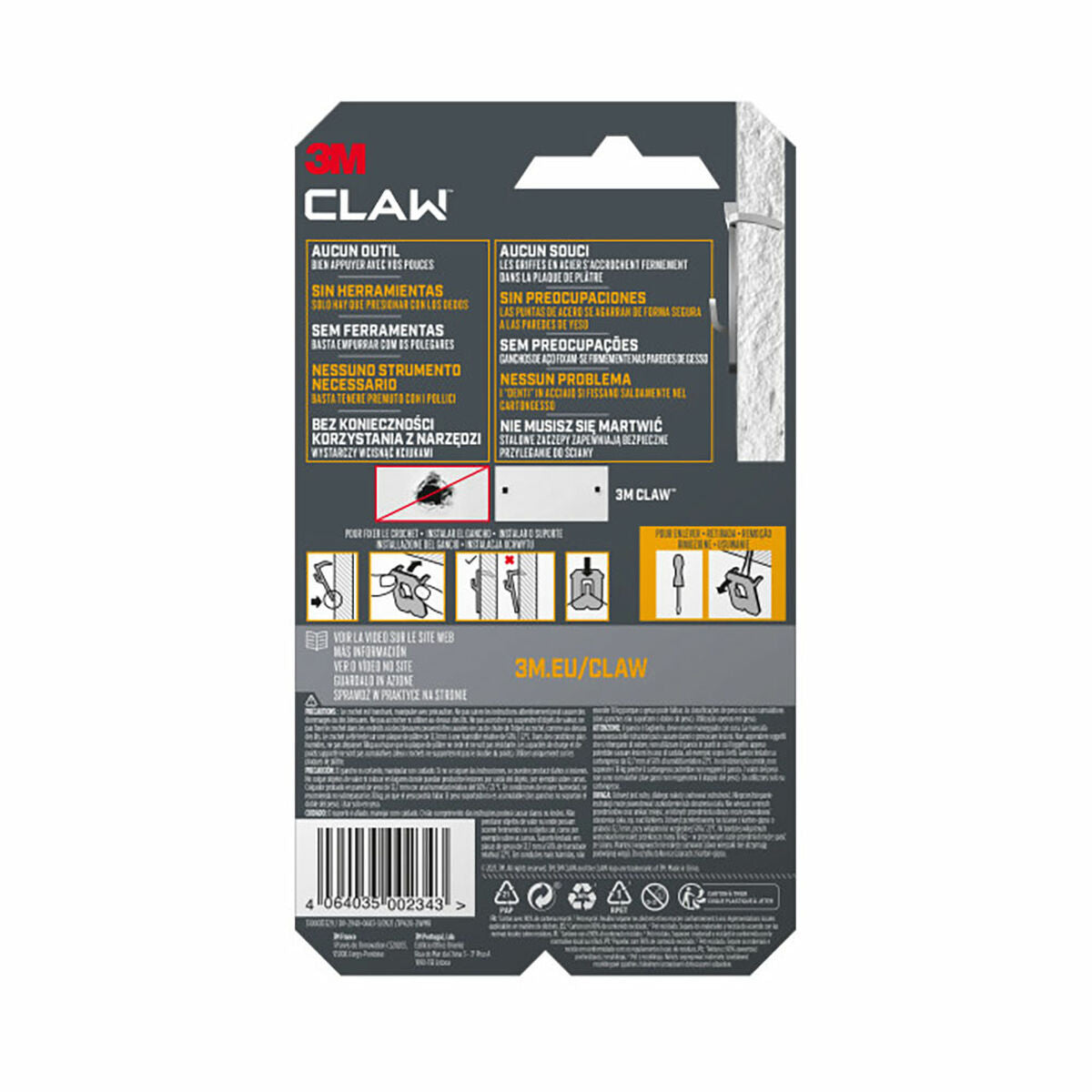 Crochet pour suspendre 3M 20 kg (2 Unités)