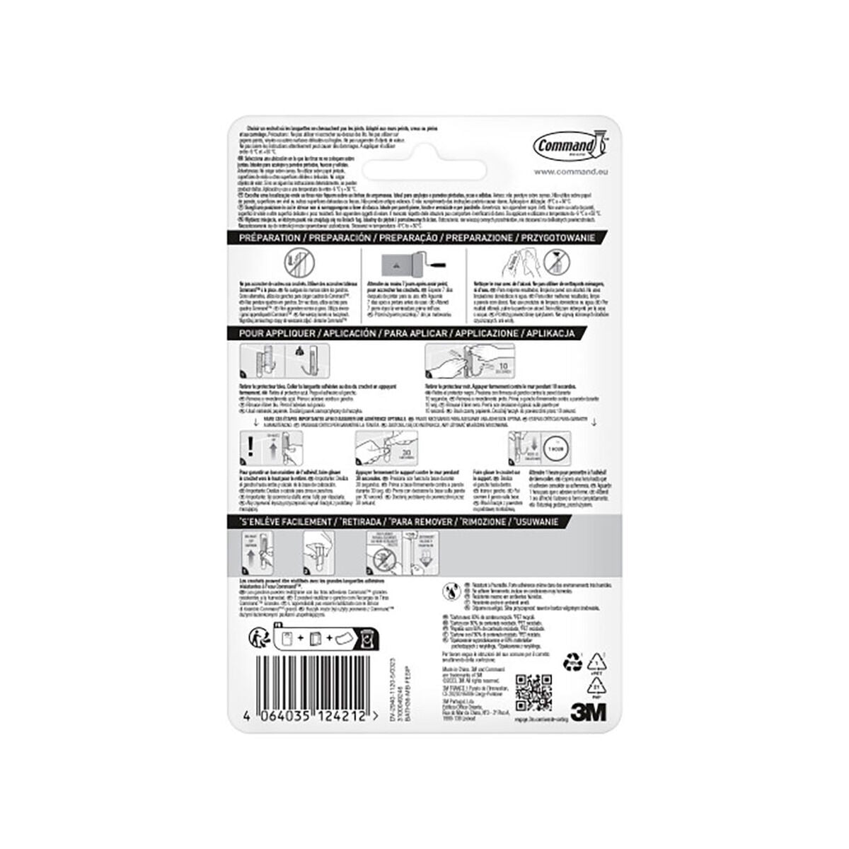 Crochet pour suspendre 3M 1,8 kg Noir ABS (1 Unité)