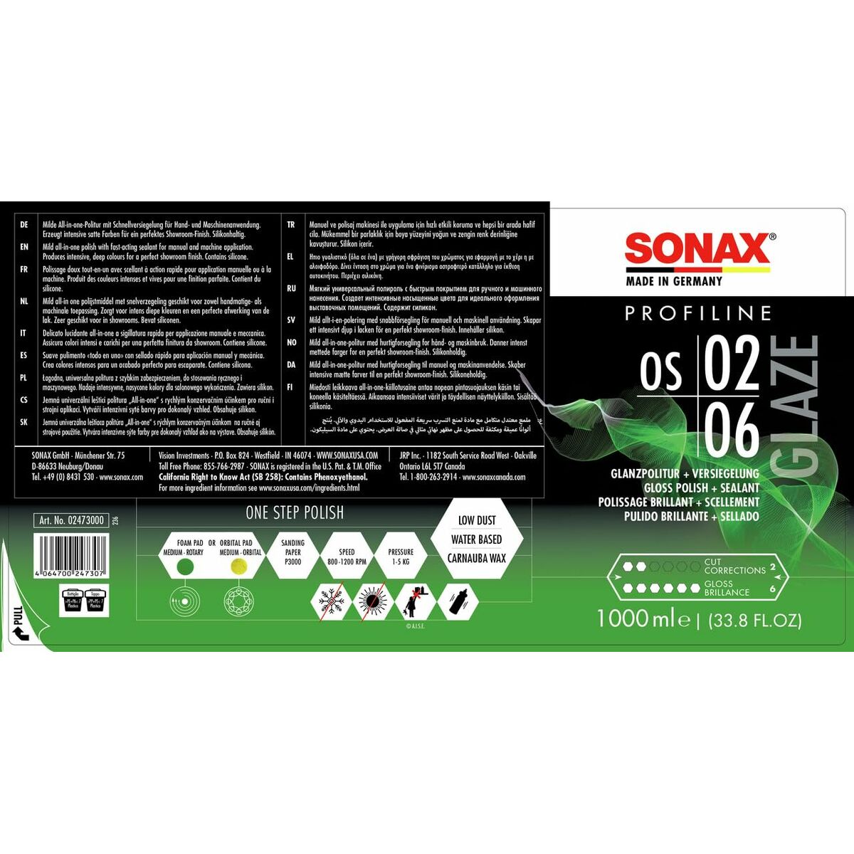 Produit lustrant pour pneumatiques Sonax 615343