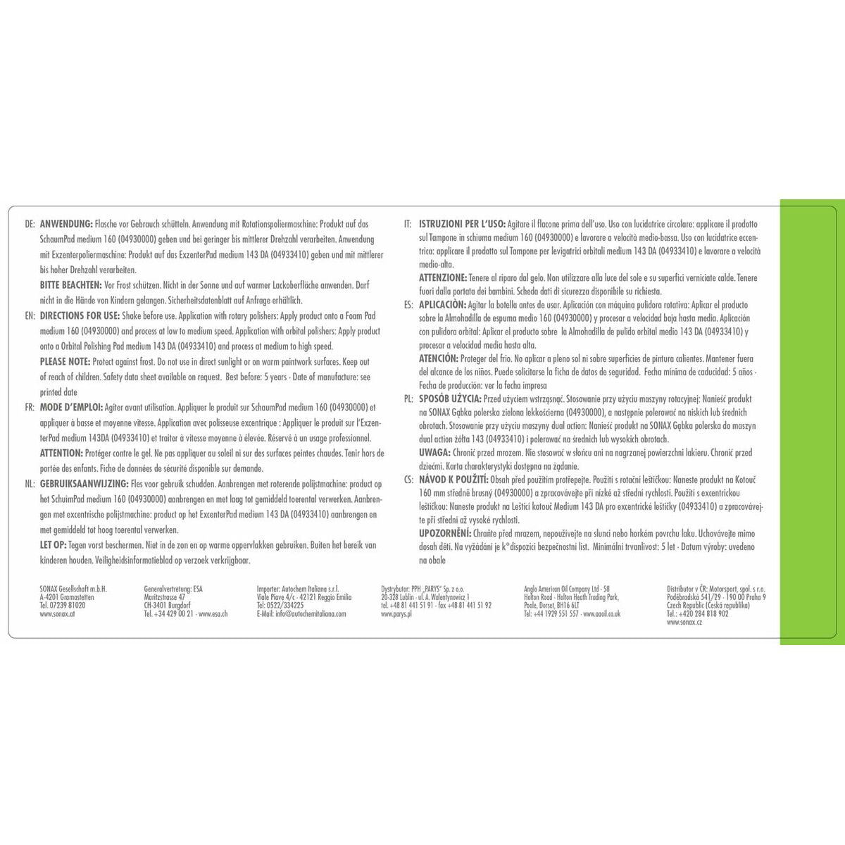 Produit lustrant pour pneumatiques Sonax 615343