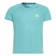 T shirt à manches courtes Enfant Adidas Aeroready Three Stripes Aigue marine