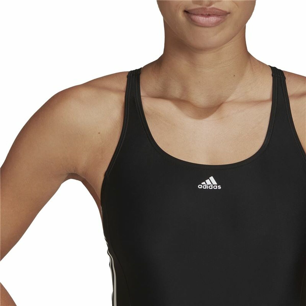 Maillot de bain femme Adidas 3S Mid Suit Noir
