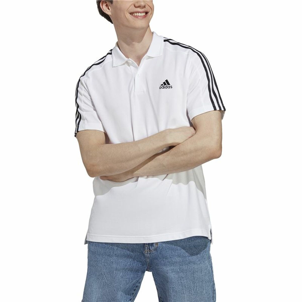 Polo à manches courtes homme Adidas Essentials Blanc XL