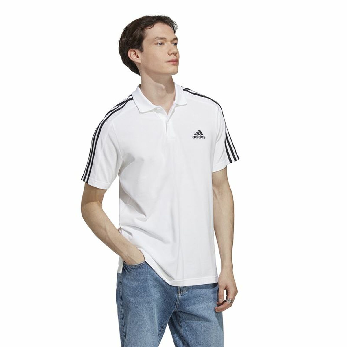 Polo à manches courtes homme Adidas Essentials Blanc XL