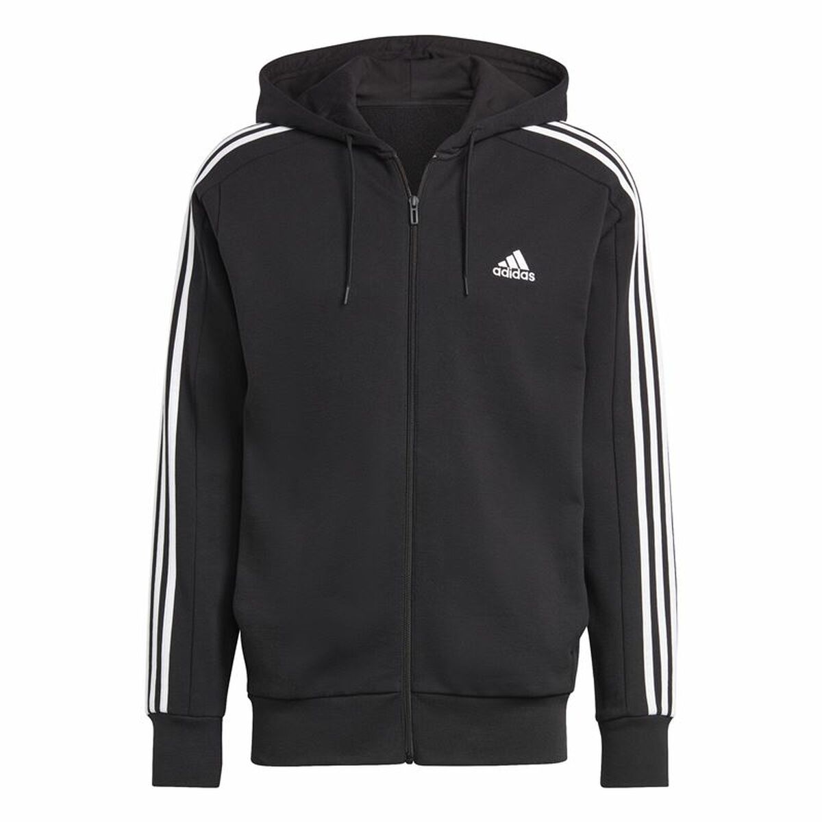 Sweat à capuche homme Adidas Essentials French Terry 3 bandas Noir