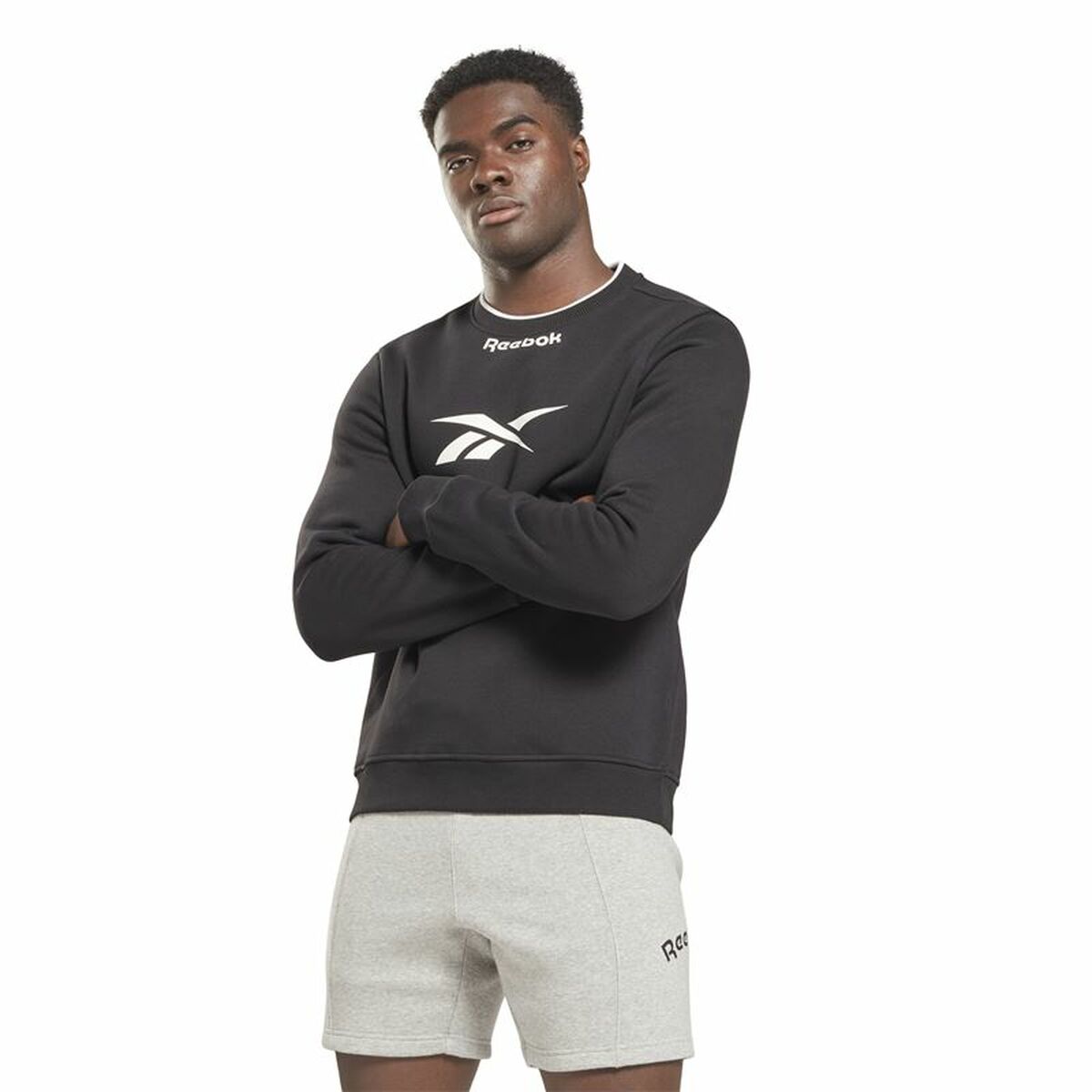 Sweat sans capuche homme Reebok RI Arch Logo Vector Blanc Noir