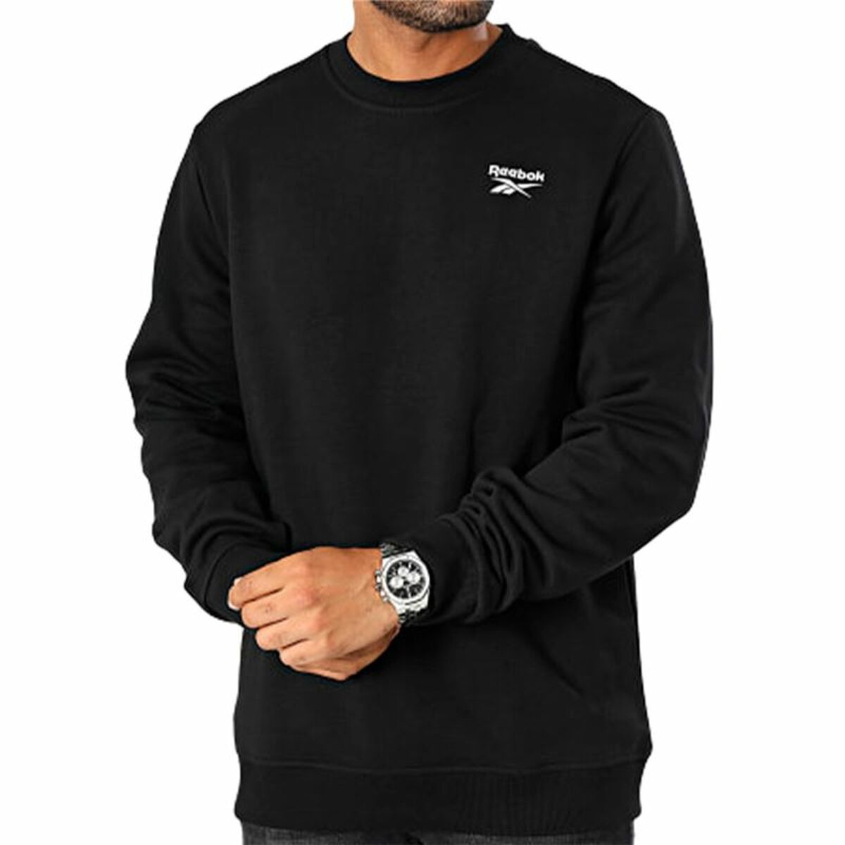 Sweat sans capuche Reebok Identity Left Chest Logo Crew Noir M