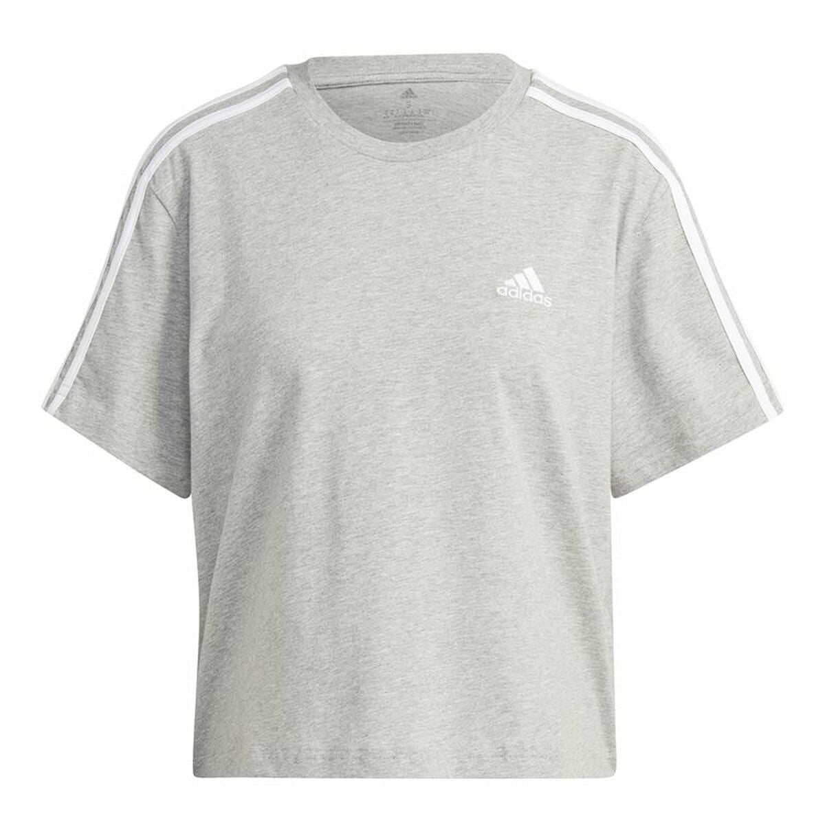 T-shirt à manches courtes femme Adidas 3S Cropped Top Gris clair (XS)