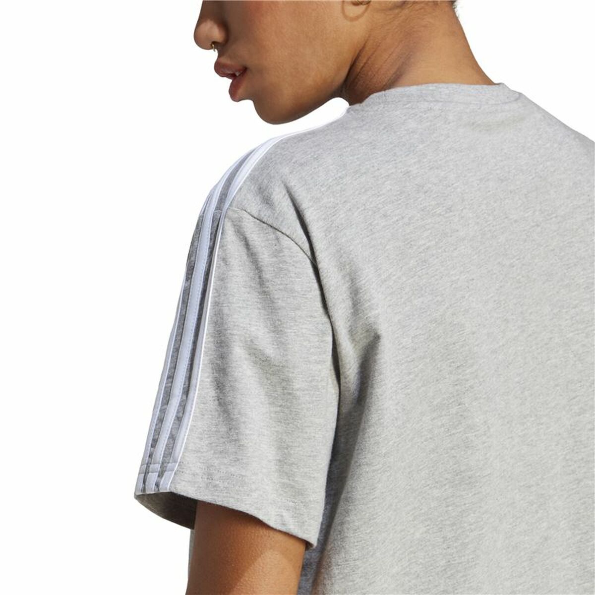 T-shirt à manches courtes femme Adidas 3S Cropped Top Gris clair (XS)