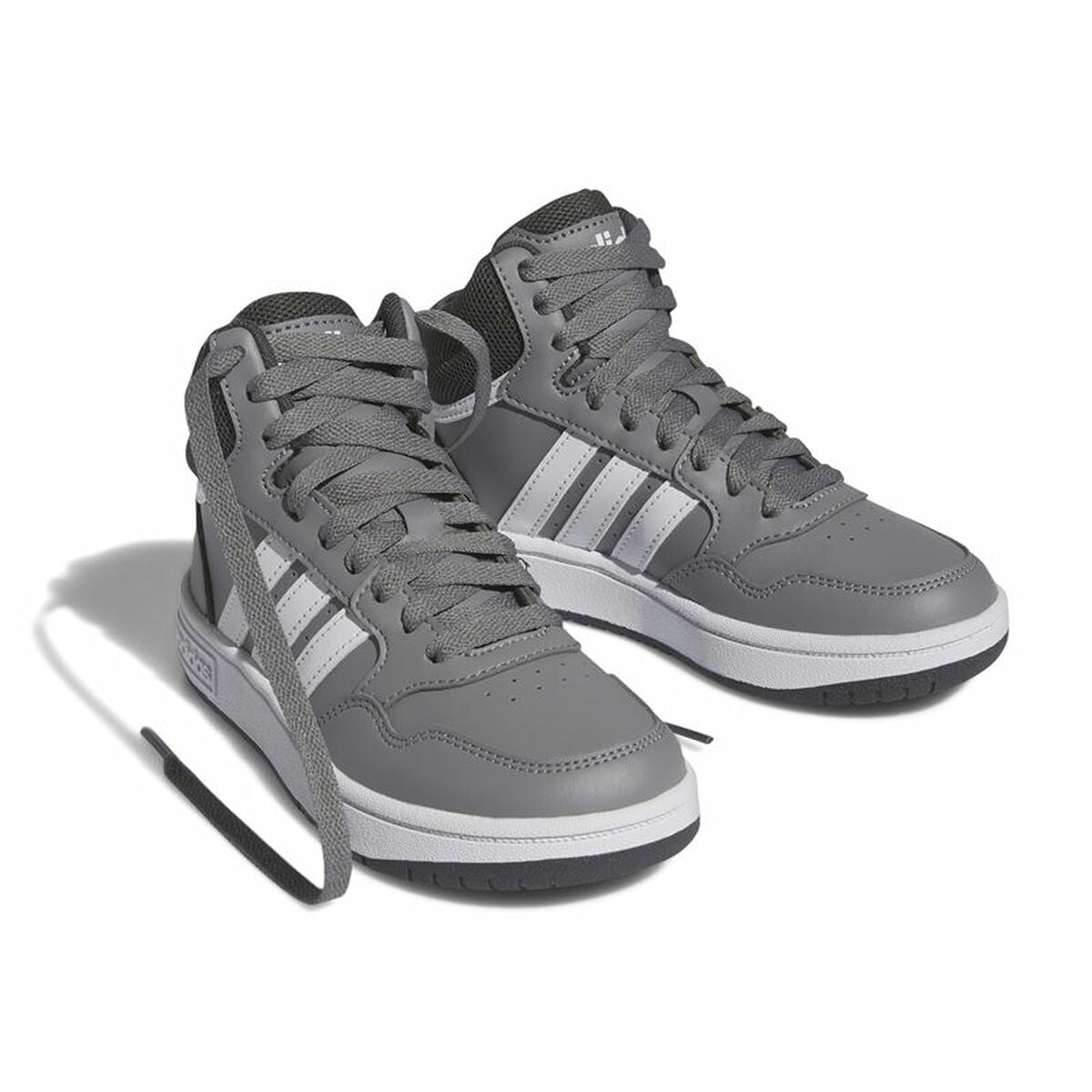Chaussures de Sport pour Enfants Adidas Hoops 3.0 Mid Gris
