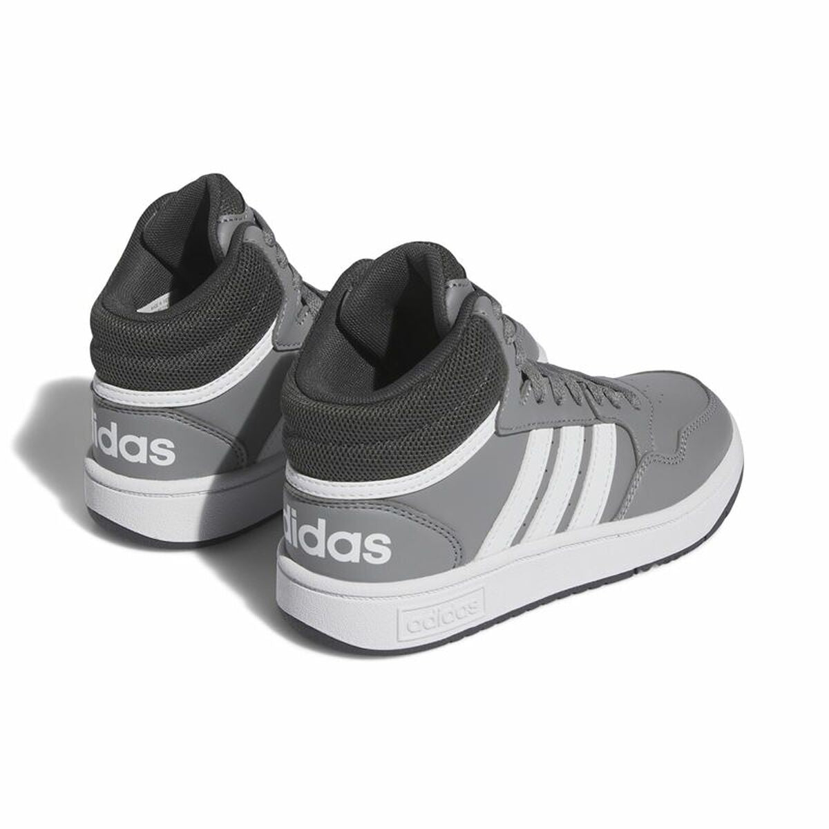 Chaussures de Sport pour Enfants Adidas Hoops 3.0 Mid Gris