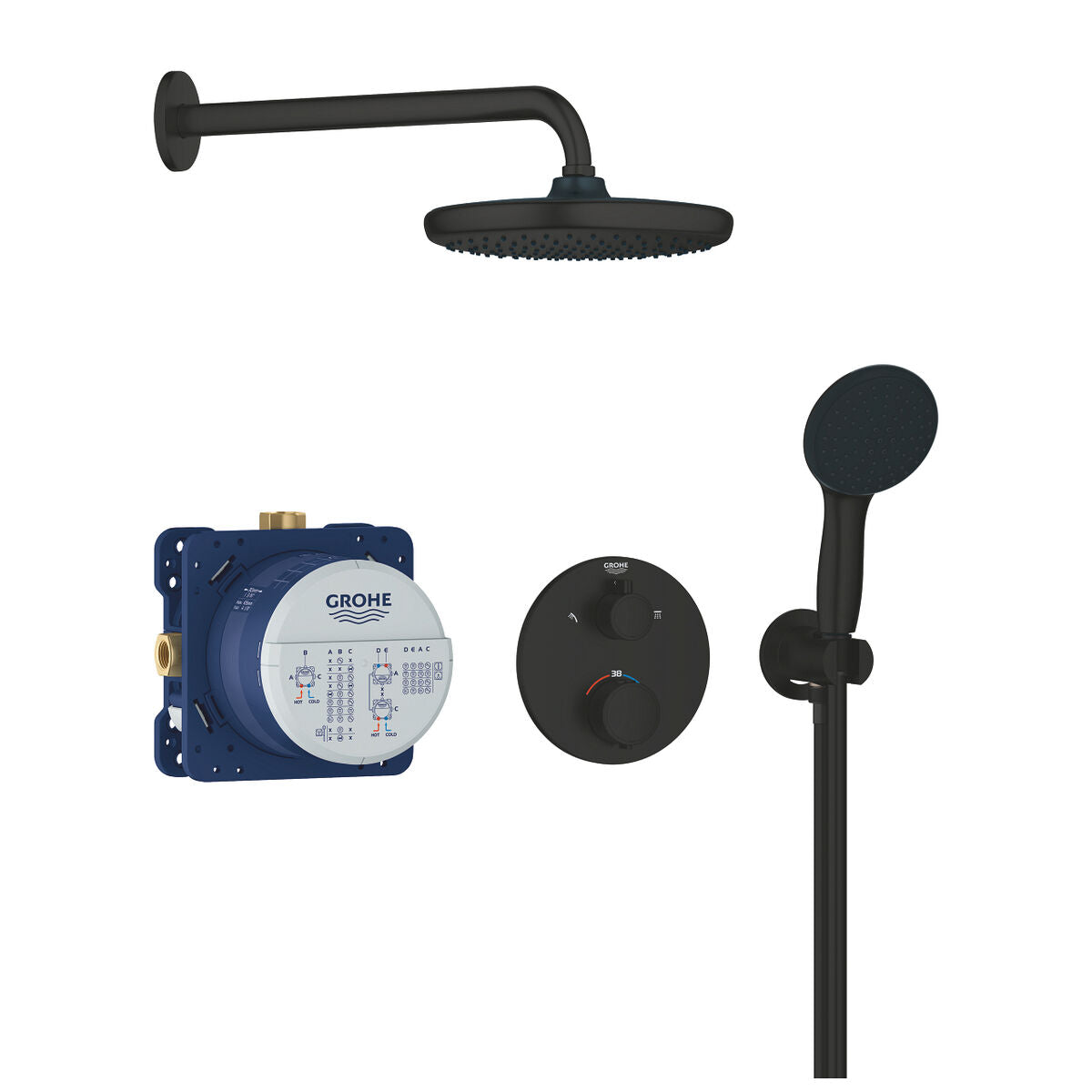 Colonne de douche Grohe Noir 25 cm
