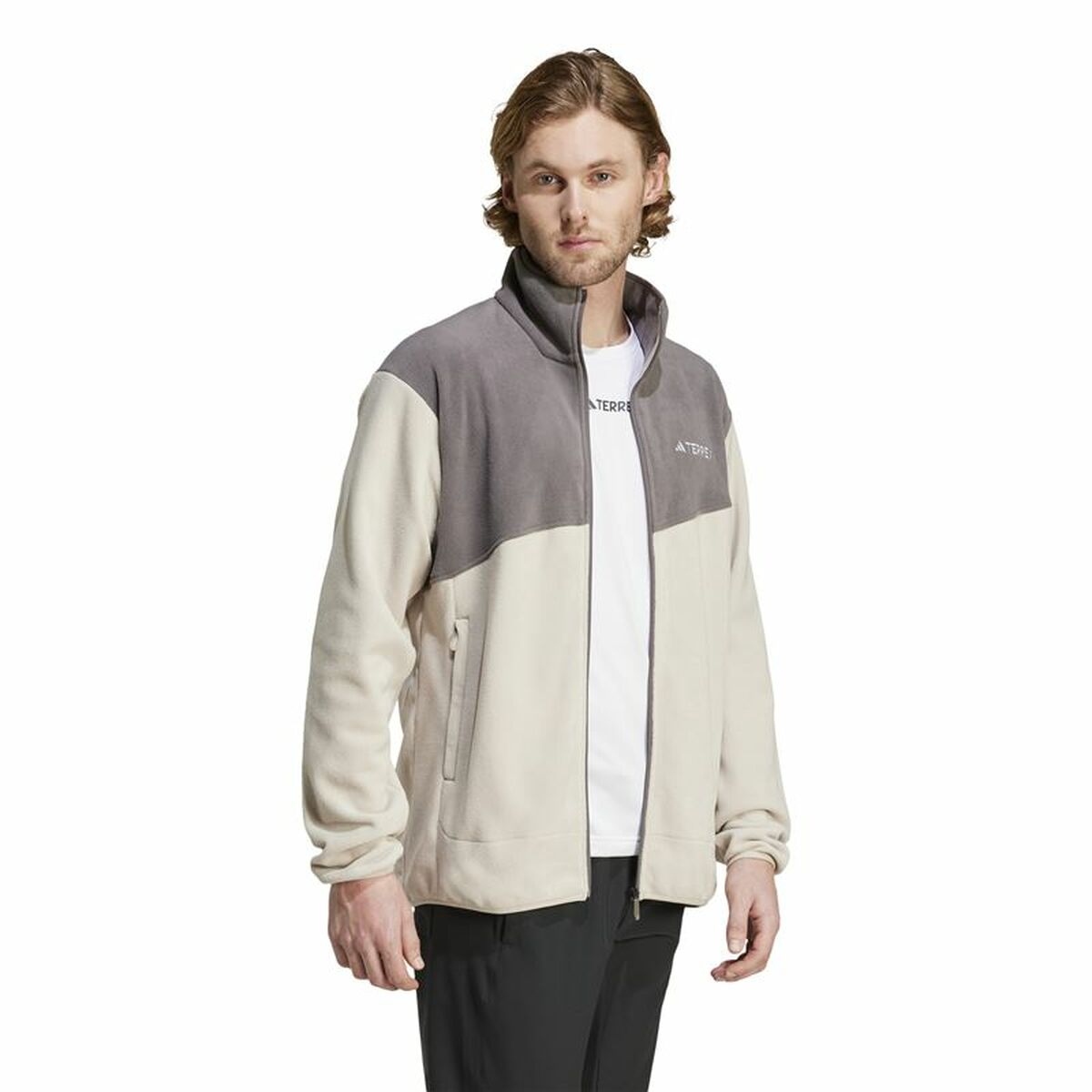 Doublure Polaire Adidas Terrex Multi Full Zip Fleece Beige Homme