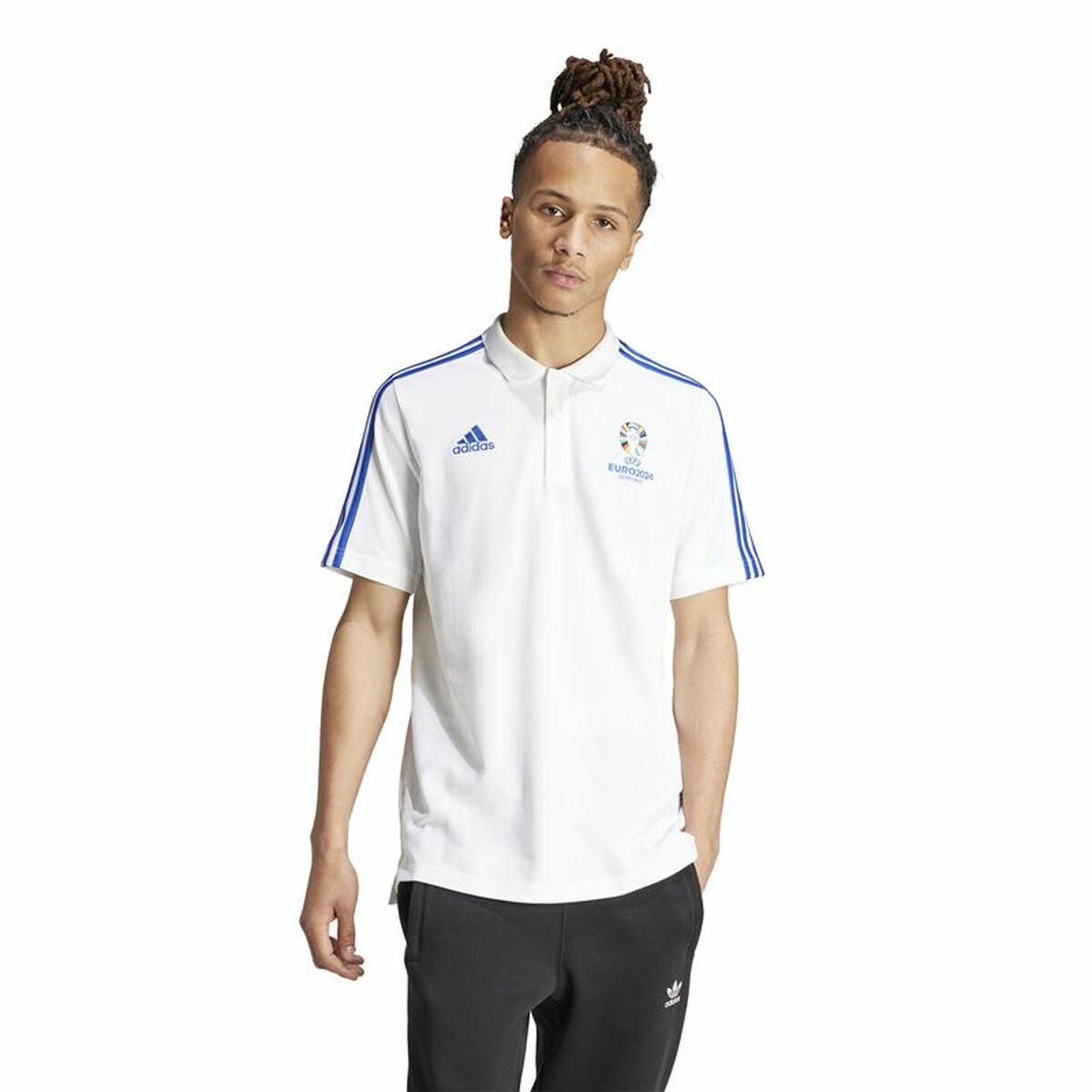 Polo à manches courtes homme Adidas Emblem Euro 2024 (S)