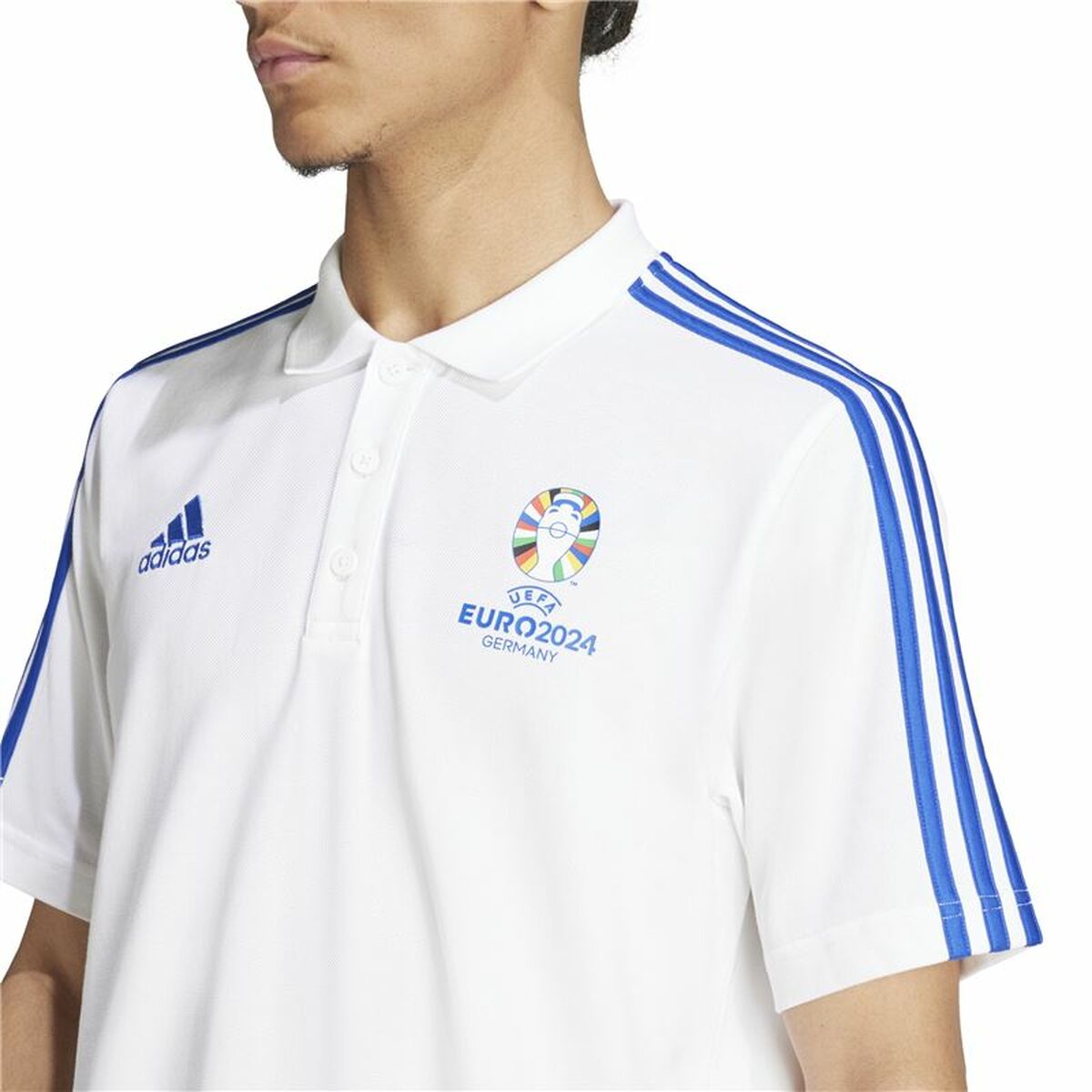 Polo à manches courtes homme Adidas Emblem Euro 2024 (S)