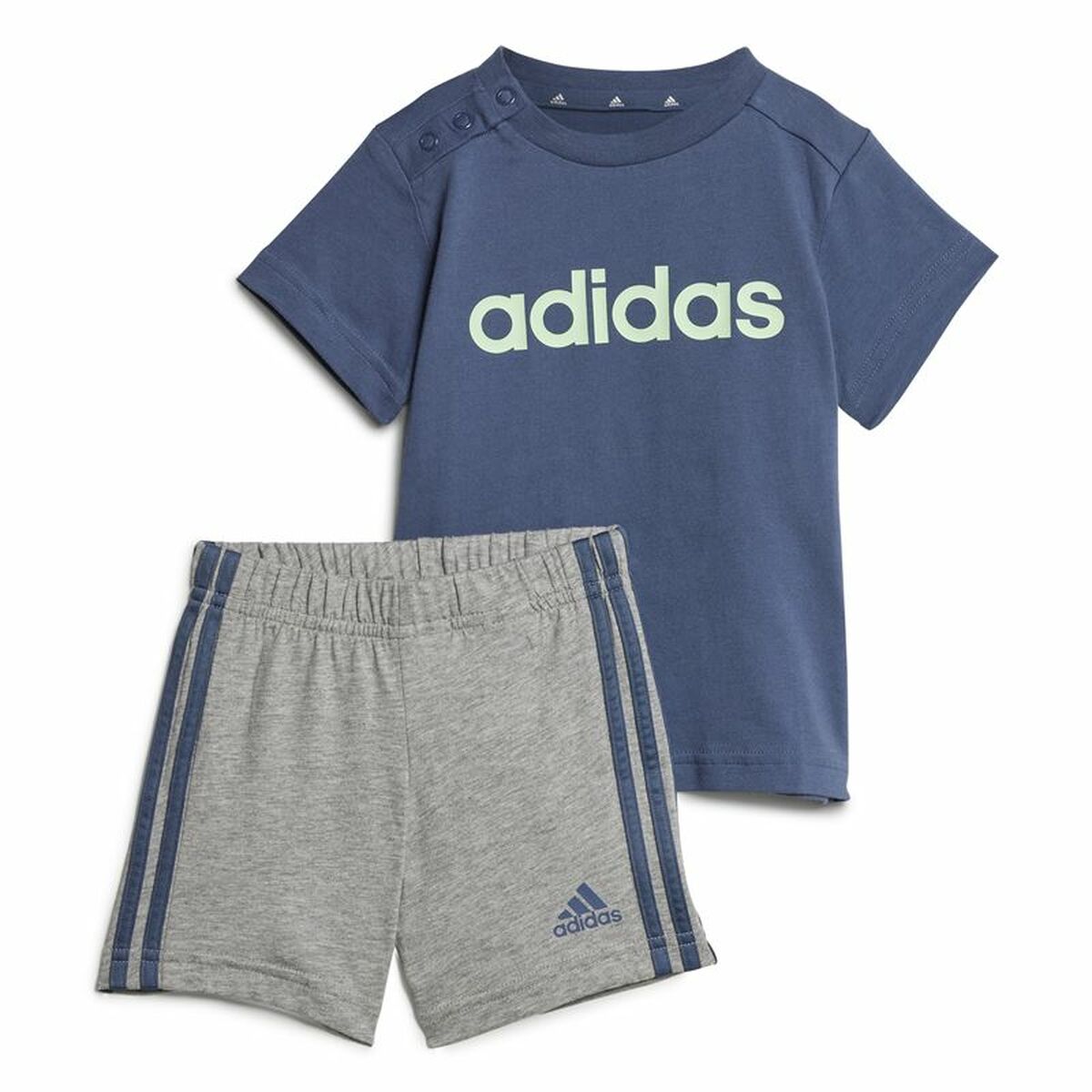 Ensemble de Sport pour Bébé Adidas I Lin Co Set Infantil Bleu Gris